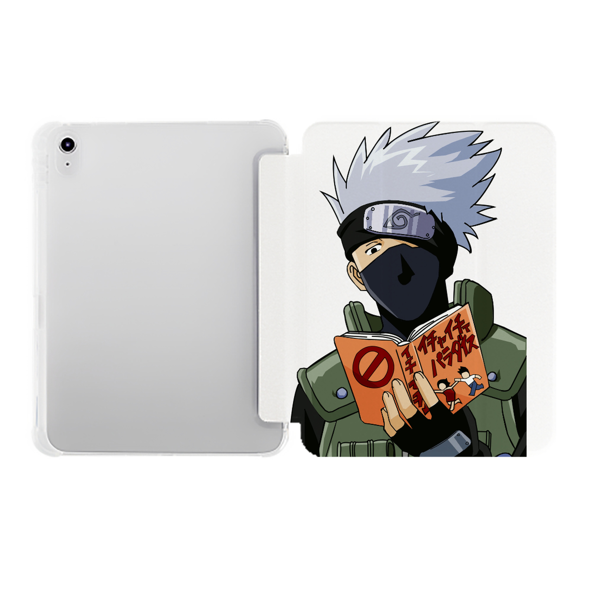 （画像用） NARUTO -ナルト- はたけ カカシ Hatake Kakashi IPad ケース ペン収納付き 三つ折りスタンド PUレザー×シリコン 対応機種9.5/10.5/10.9インチ